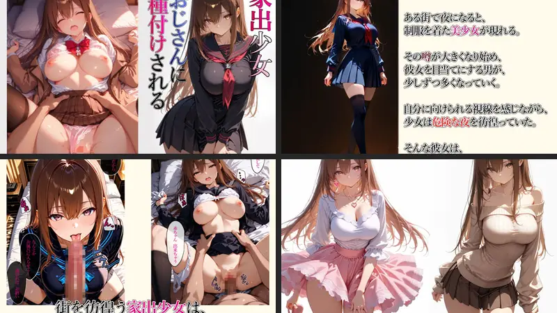 家出少女 おじさんに種付けされるのエロ画像