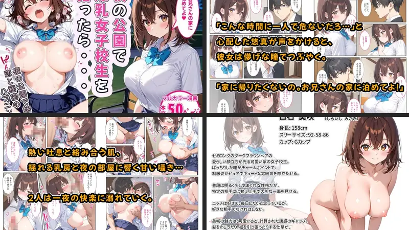 夜の公園で爆乳女子校生を拾ったら…のエロ画像